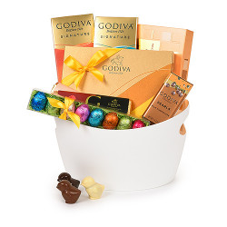 Godiva Stylish Easter White Basket Godiva Stylish Easter White Basket