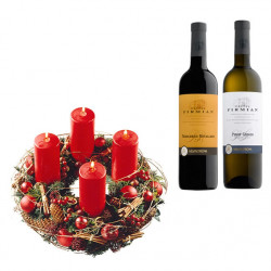 Advent Wreath Red + Castel Firmian Red & White Wine