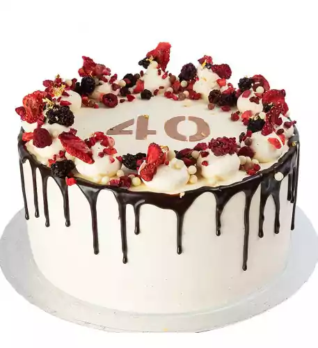 Berry Sprinkle Numbered Birthday Cake (Small (6