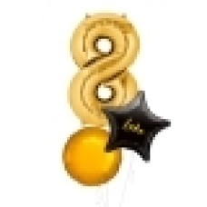 Large Gold Shape Balloon No 9 (3 Balloons Gift Boxed)