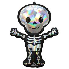Skeleton Holographic Supershape Balloon (Single Balloon Gift Boxed)