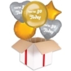 Personalised Pink and Gold Marble Orbz Balloon (3 Balloons Gift Boxed)