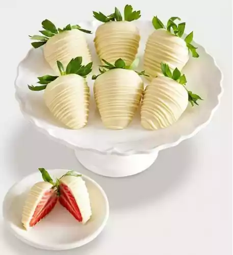 Artisan Belgian White Chocolate Strawberries (Half Dozen)