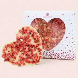  ChocoHeart made of white chocolate with strawberries