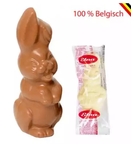 4 Pcs Laughing Bunny chocolate Callebaut 12 cm (M, W, D) and Guymauve 4 Pcs Laughing Bunny chocolate Callebaut 12 cm (M, W, D) and Guymauve