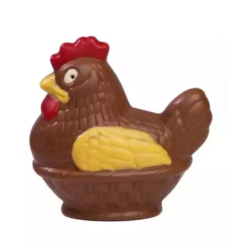 Giant Chicken on Easter basket colored 20 cm
