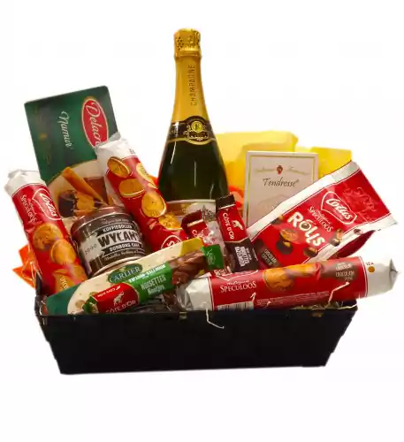 Belgian gift basket Champagne as a business gift