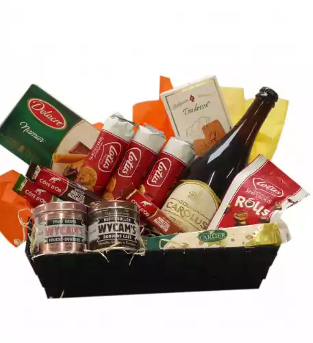 Belgian gift basket with Gouden Carolus Tripel as a gift