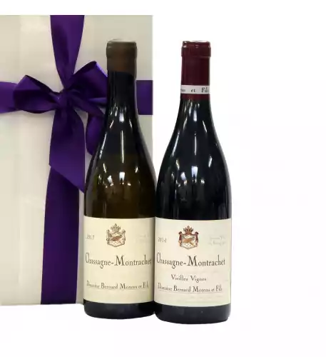 Duo Burgundy wine Chassagne Montrachet as a luxury gift