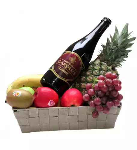 Fruit basket +/- 4 kg with Belgian luxury beer