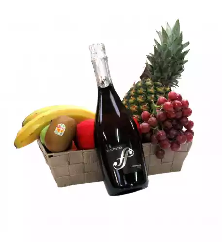 Fruit basket +/- 4 kg with Italian bubbles