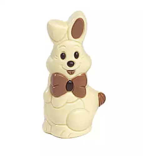 Happy Easter Bunny with bow white decor 14 cm