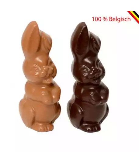 Duo Laughing Bunnies chocolate Callebaut 12 cm M, D Duo Laughing Bunnies chocolate Callebaut 12 cm M, D