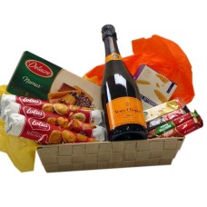 Belgian Candy Basket with Veuve Clicquot champagne