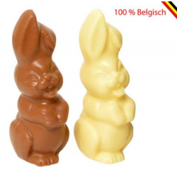 Duo Laughing Bunnies chocolate Callebaut 12 cm M, W