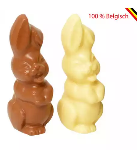 Duo Laughing Bunnies chocolate Callebaut 12 cm M, W Duo Laughing Bunnies chocolate Callebaut 12 cm M, W