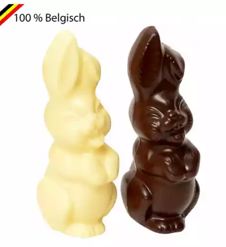 Duo Laughing Bunnies chocolate Callebaut 12 cm W, P Duo Laughing Bunnies chocolate Callebaut 12 cm W, P