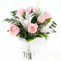 Bouquet of roses and lilies - Tenderness