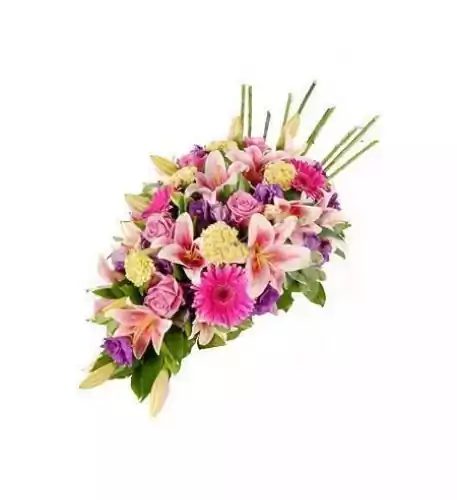 Funeral arrangement of various flowers