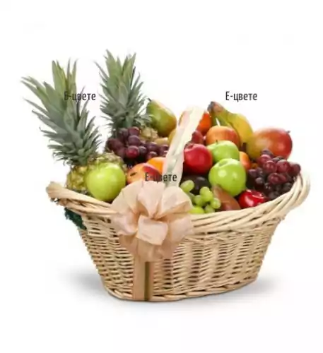 Basket With Fruits And Two Pineapples Basket With Fruits And Two Pineapples