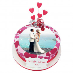 Busy HeartsPhoto Cake (8 Inch Serves 20) Busy HeartsPhoto Cake (8 Inch Serves 20)