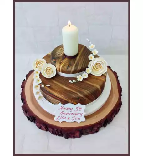Wooden Hearts Luxury Cake