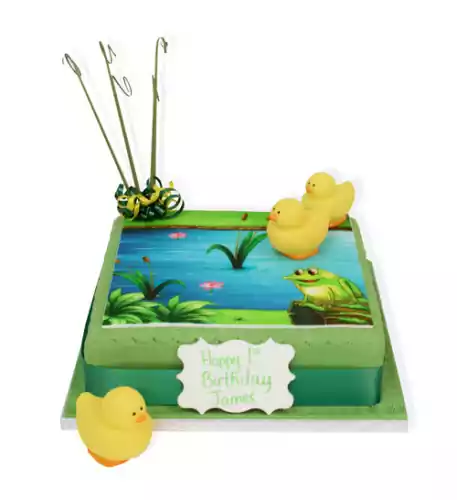 Duck Pond Birthday Cake
