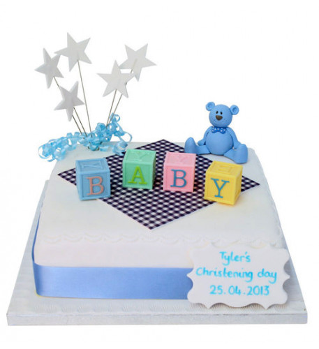 Letter Blocks Baby Cake (Blue)