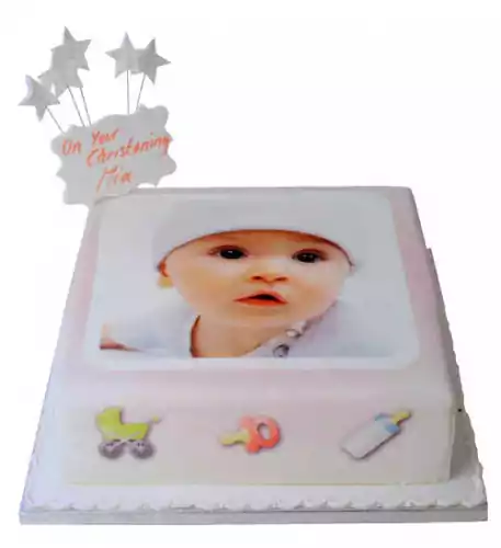 Baby Girl Photo Cake