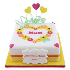 Flower & Hearts Cake (8 Inch Serves 20)
