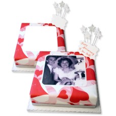 Love Hearts Photo Cake (8 Inch Serves 20)