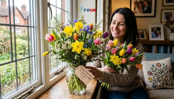 10th anniversary flowers delivery UK daffodils tulips bouquet