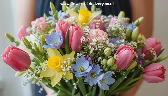 Best Easter flowers UK — tulips and daffodils bouquet for online delivery Relevance: Visual showcase of top Easter flower choices Placement: Within Section 2