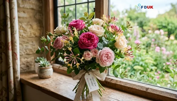 Fresh birthday flowers — daffodils and sweet peas for March and April birthdays UK