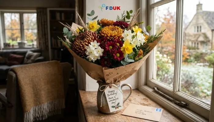 Birthday presents UK — marigolds and aster flowers for September and October birthdays