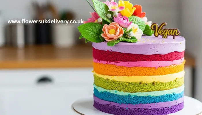 Delicious vegan birthday cake UK delivery with dairy-free frosting