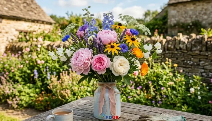 best summer blooms bouquet UK Relevance: Shows the exact flowers described in this section