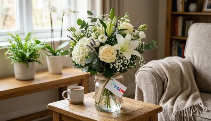 sympathy fresh flower bouquets UK Relevance: Visualises the comfort-focused bouquet option