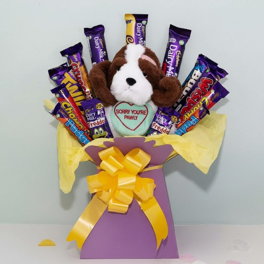 Sorry You're Pawly Teddy and Chocolate Bouquet