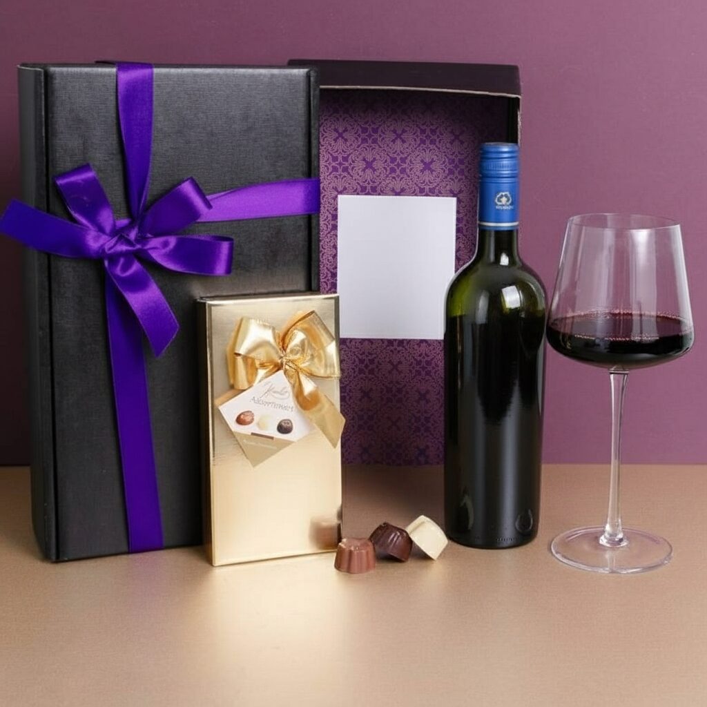 Red Wine And Chocolate PicBox Hamper