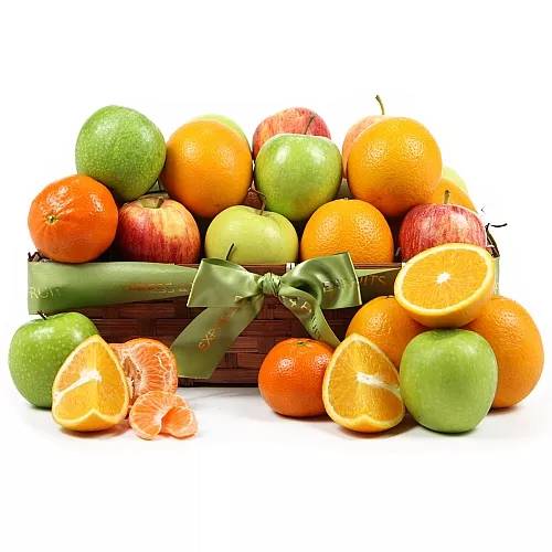 Crunchy Apples and Orange Fruit Basket