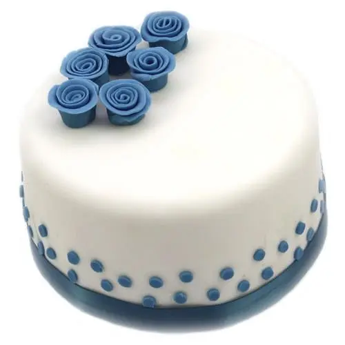 Blue Rose Cake (7 Inch Blue Rose Cake)