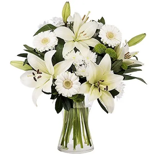 White Lilies and Gerberas