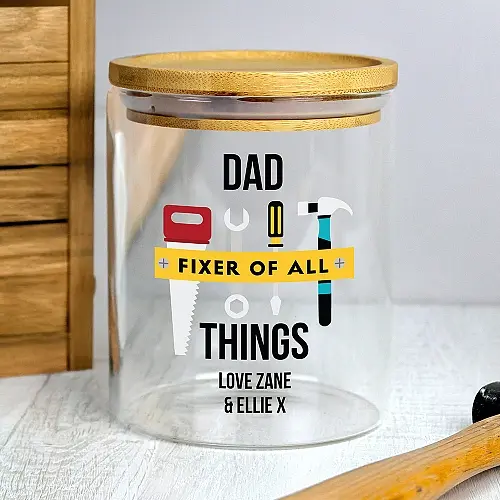 Personalised Fixer of All Things Storage Jar