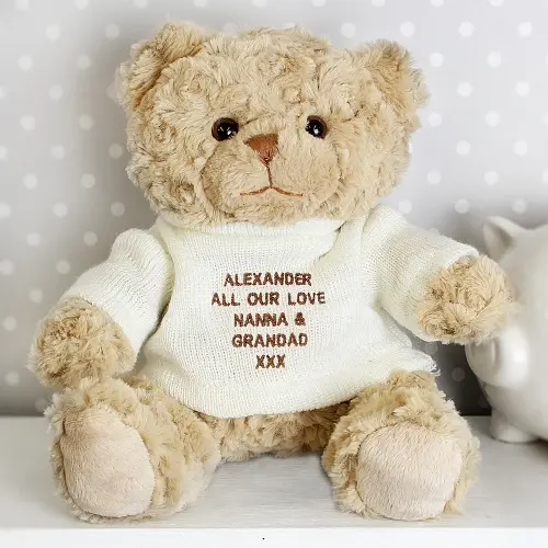 Personalised Cream Teddy Message Bear