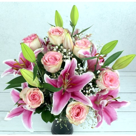 Pink Rose & Lily Large
