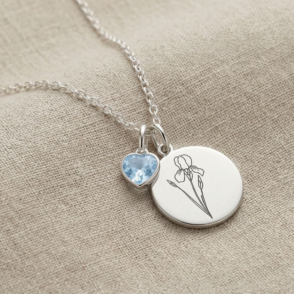 Birth Flower & Birthstone Necklace
