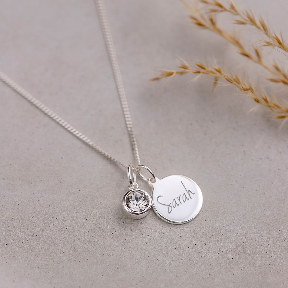 Personalised Birthstone Name Necklace