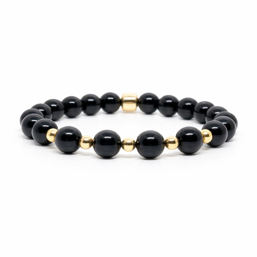 8mm Black Tourmaline Bracelet - Healing Crystal for Energy Shielding & Balance