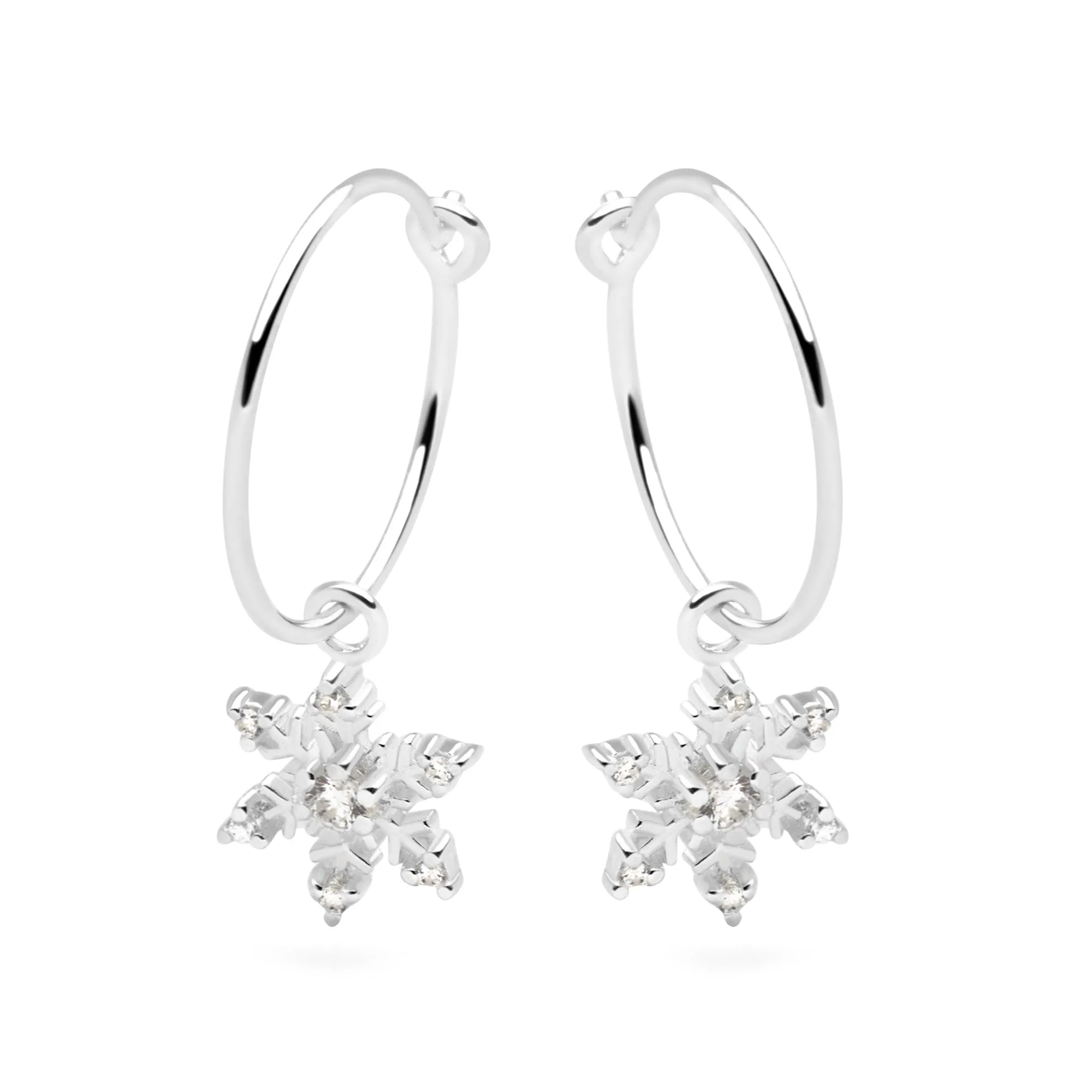 Snowflake Charm Hoops